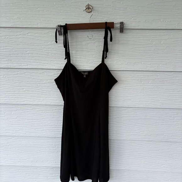 Lily Rose Black V-Cut Tie Strapped Mini Skater Dress XL Junior's - Picture 1 of 8
